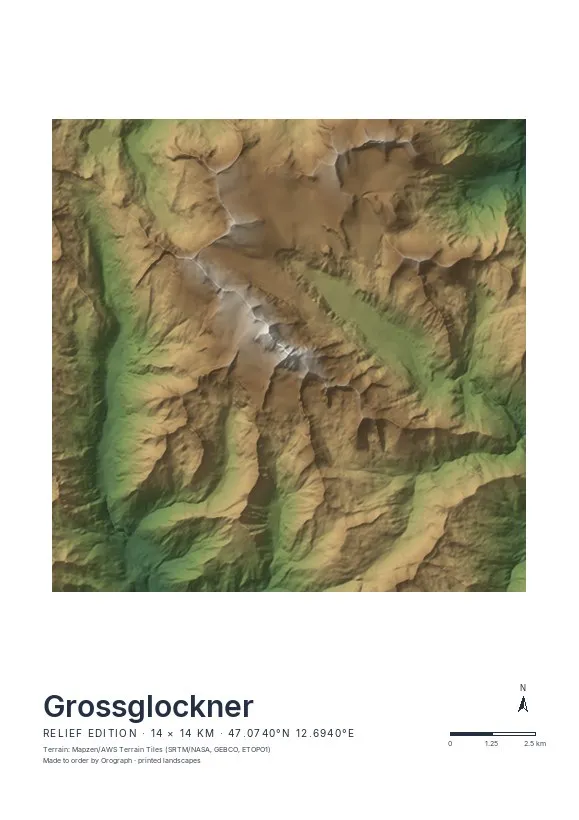 Grossglockner Relief Poster