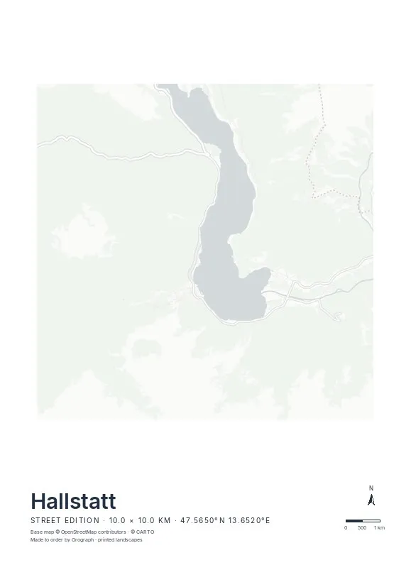 Hallstatt Map Poster — Street edition