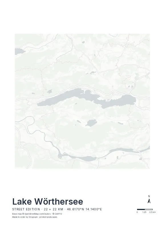 Lake Wörthersee Map Poster — Street edition